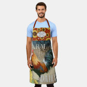 Tablier Rooster rustique de ferme sur tournesol Nom de la  (Porté)
