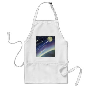 Tablier Roquettes de science-fiction vintages dans l'espac