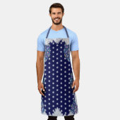 Tablier Rosace bleue et flocon de neige (Porté)