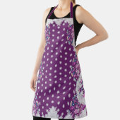 Tablier Rosace rouge cardinale et flocon de neige (Insitu)