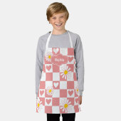 Tablier rose À damiers personnalisé (Porté)