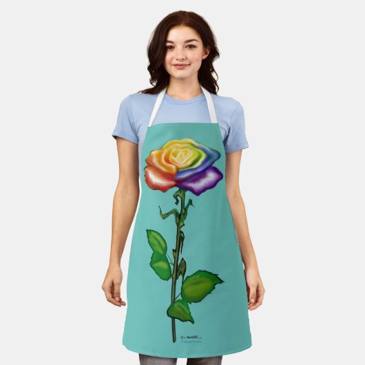 Tablier Rose arc-en-ciel (Porté)