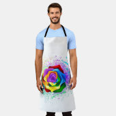 Tablier Rose arc-en-ciel coloré (Porté)