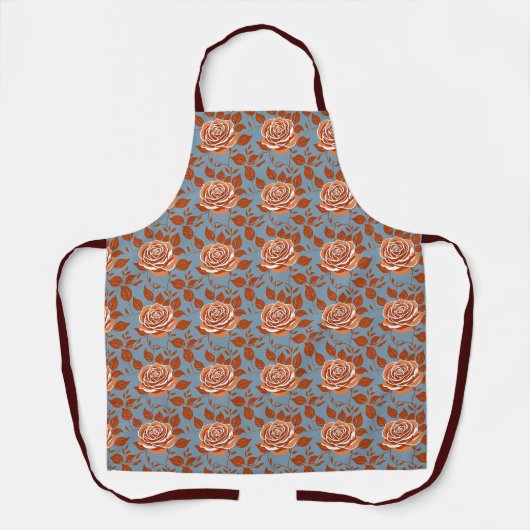 Tablier Rose aux tons chauds d'orange et de rouille (Recto)