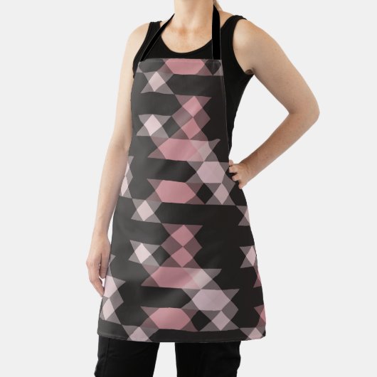 Tablier rose blanc et géométrique gris (Insitu)