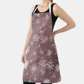 Tablier Rose blanc Snowflakes rose (Insitu)