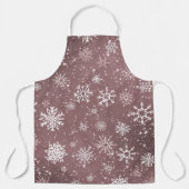 Tablier Rose blanc Snowflakes rose (Recto)