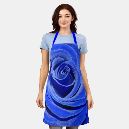 Tablier Rose bleu (Porté)