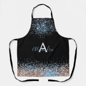 Tablier Rose bleu moderne Gold Nom de la Parties scintilla (Recto)