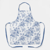 Tablier Rose bleu vintage motif floral (Recto)
