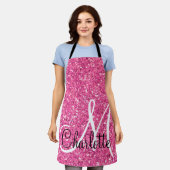 Tablier rose brillant parties scintillant monogram (Porté)