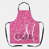 Tablier rose brillant parties scintillant monogram (Recto)