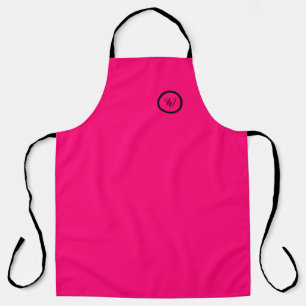 Tablier Rose couleur unie néon monogramme moderne tendance