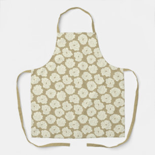 Tablier Rose crème sur Beige d'or - motif sans couture.