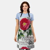 Tablier Rose Damask Joli Floral Antique (Porté)