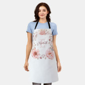 Tablier Rose d'aquarelle Wreath personnalisée | BLANCHE (Porté)