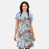 Tablier Rose d'Escalades & Petit Oiseau, William Morris (Porté)