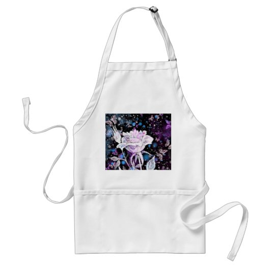 Tablier Rose d'hiver et papillons Apron (Devant)