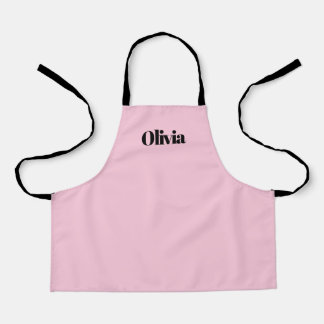 Tablier rose enfant en rose Personnalisé avec le n