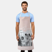 Tablier Rose et blanc modernes | Photo de famille | Initia (Porté)