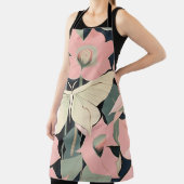 Tablier Rose et crème - Luna Moth and Moonflowers (Insitu)