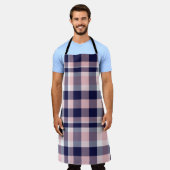 Tablier Rose et marine Plaid, à damiers, tartan sans soudu (Porté)