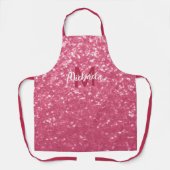 Tablier Rose faux pailleté rose clair Monogramme (Recto)