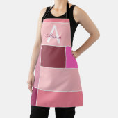 Tablier rose Feminine moderne Monogramme (Insitu)