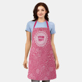 Tablier Rose fille moderne framboise fraise cerise. (Porté)