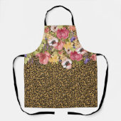 Tablier Rose Floral Fleur Or Leopard Jaguar Rose (Recto)