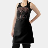 Tablier Rose Gold Blush Pink Parties scintillant Glam Nom (Insitu)