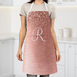 Tablier Rose Gold brossé Parties scintillant métallique No<br><div class="desc">Personnalisez facilement ce design tendance et chic tabliers avec une jolie parties scintillant brillante en or rose sur un arrière - plan métallique brossé en or rose.</div>