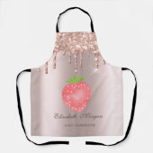 Tablier Rose Gold Drips Fraise (Recto)