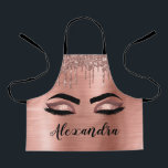 Tablier Rose Gold Glitter Sparkle Eyelashes Monogram<br><div class="desc">Rose Gold Faux Foil Metallic Sparkle Parties scintillant en métal brossé Monogramme Nom et premiers cils (cils), Eyelash Extensions et yeux Blush rose Cuisine Apron. Cela rend le cadeau parfait pour 16 ans, mariage, douche nuptiale, anniversaire, baby shower ou bachelorette cadeau pour quelqu'un décorant sa chambre dans le style cool...</div>