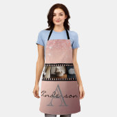 Tablier Rose Gold Parties scintillant 3 Photo Film Strip C (Porté)