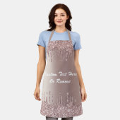 Tablier Rose Gold Parties scintillant Apron Texte personna (Porté)