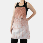 Tablier Rose Gold Parties scintillant Ombre marbre rose Pe (Insitu)