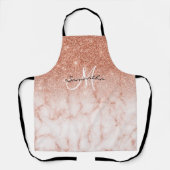 Tablier Rose Gold Parties scintillant Ombre marbre rose Pe (Recto)