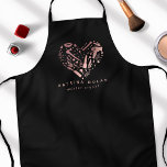 Tablier Rose Gold Salon Heart Styliste Nom personnalisé<br><div class="desc">Rose Gold Salon Heart Styliste Nom personnalisé Apron</div>