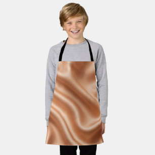 Tablier Rose Gold Satin Soie Motif Abstrait Luxe