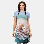 Tablier Rose Gold Turquoise Bloom Art (Porté)