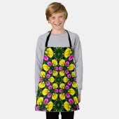 Tablier Rose jaune Motif (Porté)