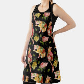 Tablier Rose Kitties Vintage Floral Apron (Insitu)