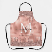 Tablier Rose métallique Monogramme Parties scintillant ros (Recto)