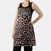 Tablier Rose moderne or noir léopard Cheetah Monogramme (Insitu)