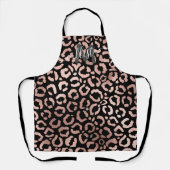 Tablier Rose moderne or noir léopard Cheetah Monogramme (Recto)