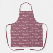 Tablier Rose moderne poussiéreux nom de script personnalis (Recto)