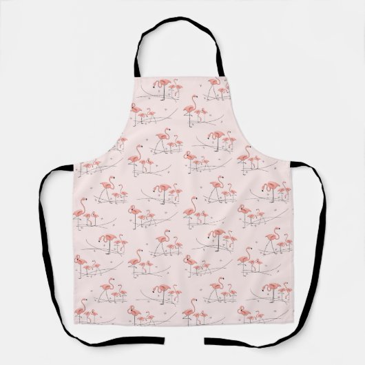 Tablier rose multi flamants (Recto)