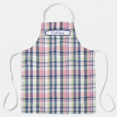 Tablier Rose Navy Vert Blanc Pré-Madras (Recto)