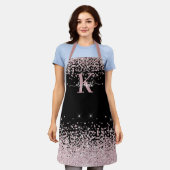 Tablier Rose noir Chic or Parties scintillant diamant  Mon (Porté)